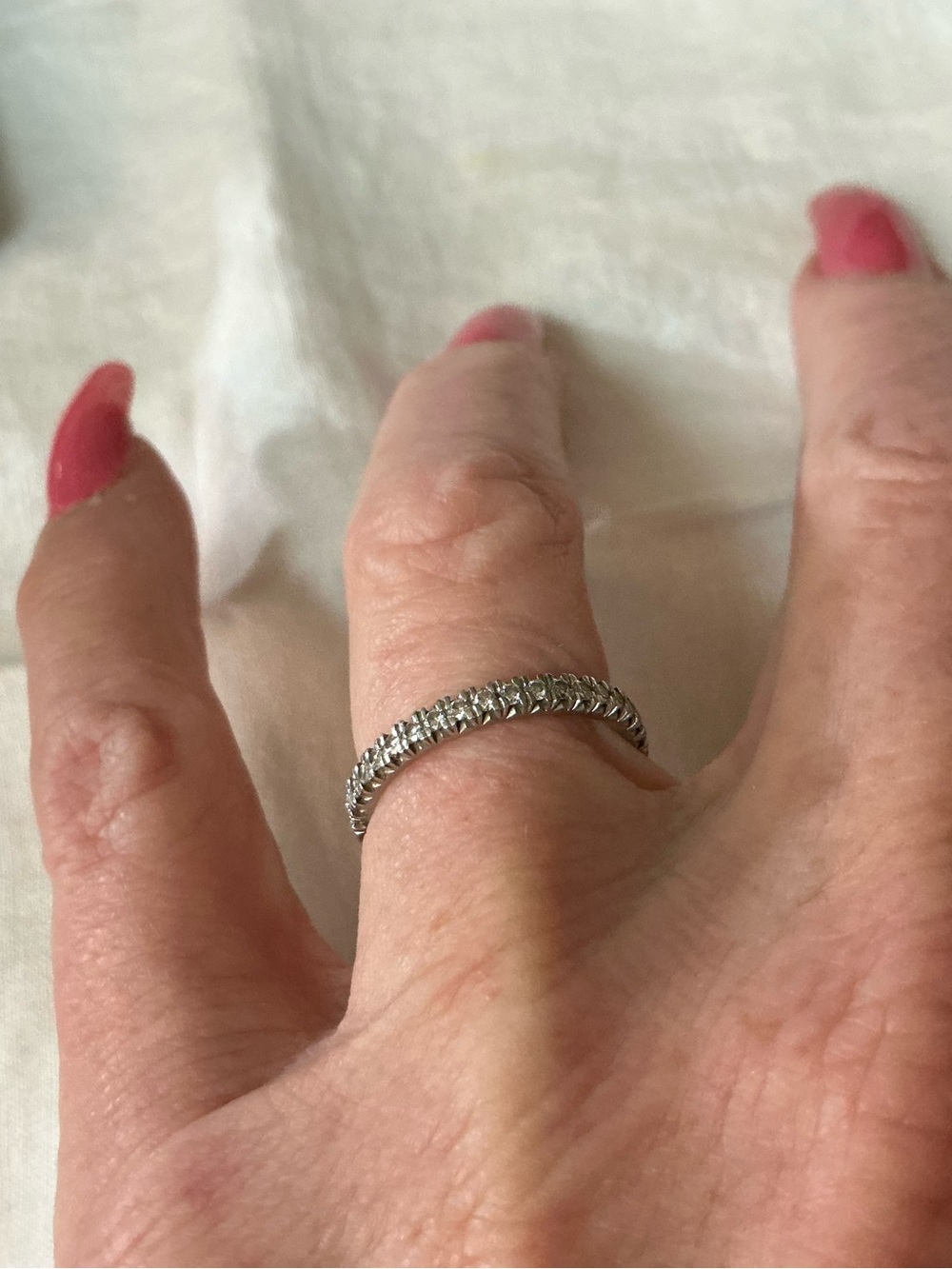 Antique Platinum Diamond Wedding Band (135-6)